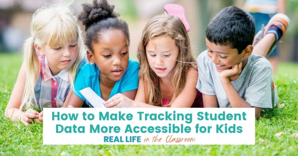 How to Make Tracking Student Data More Accessible for Kids four children laying in the grass reading a book together with text that reads, "How to Make Tracking Student Data More Accessible for Kids"