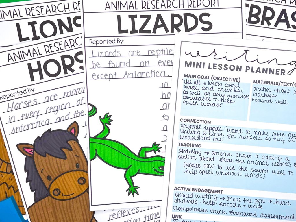 Teaching Write to Meet the Needs of Your Students lesson planner for writing with student research reports