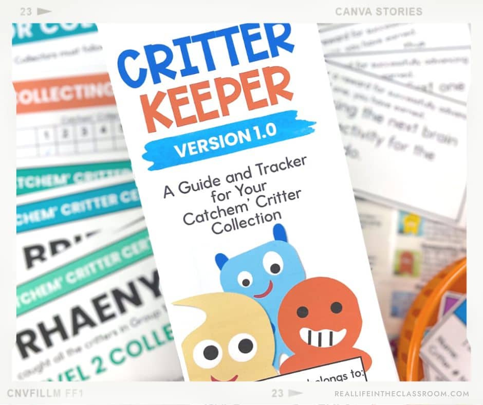A "Critter Keeper" for students to use to keep track of all the critter stickers they earn as incentives for positive behavior in the classroom