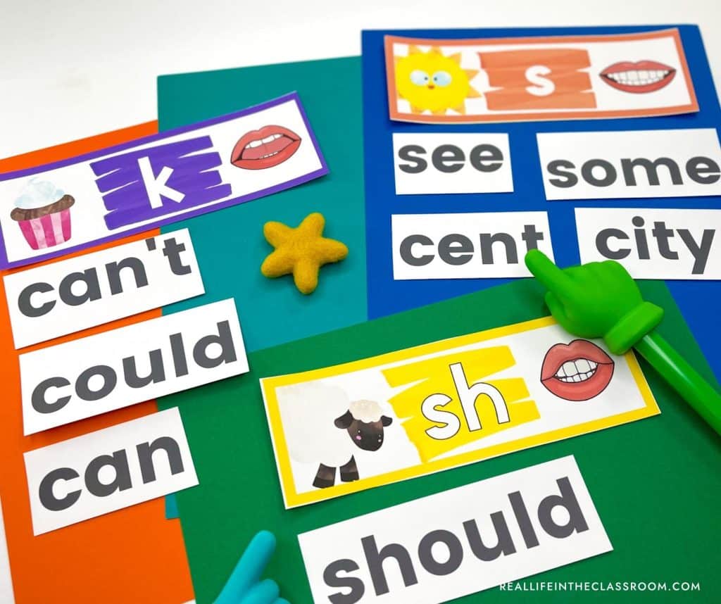 a sound wall aligned to the science of reading illustrating how words are sorted by the phoneme rather than the letter