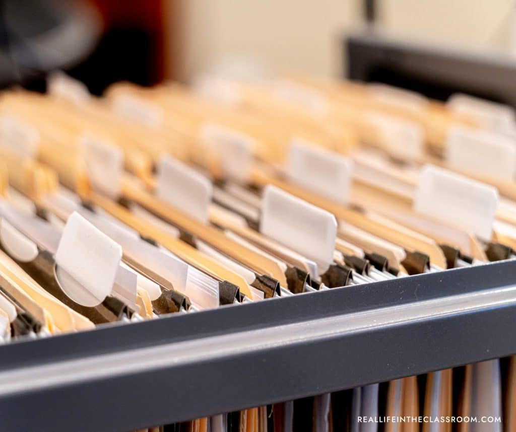 a file cabinet drawer packed with file folders